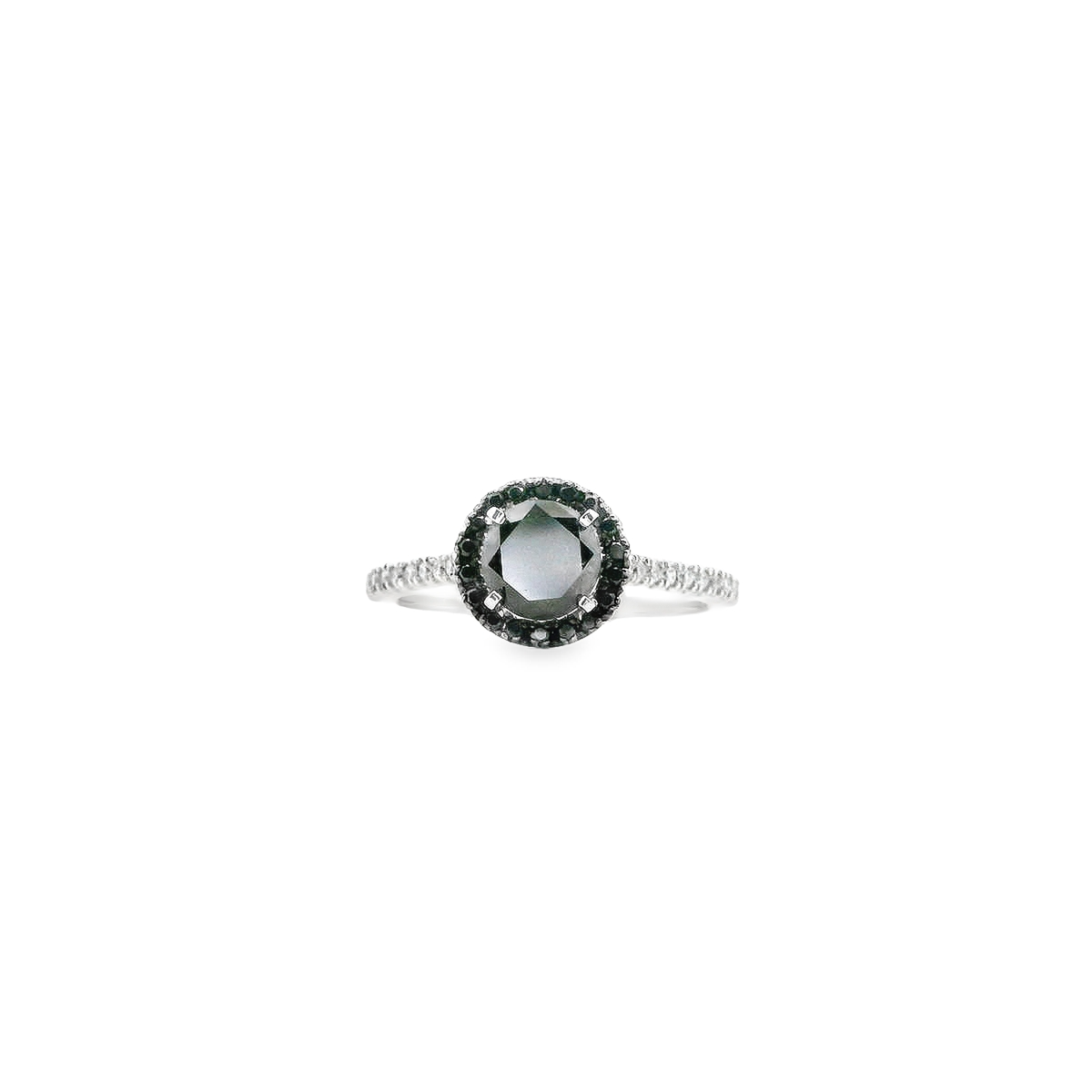 10K BLACK DIA RING 1.08CTW/0. 58CTR 82500