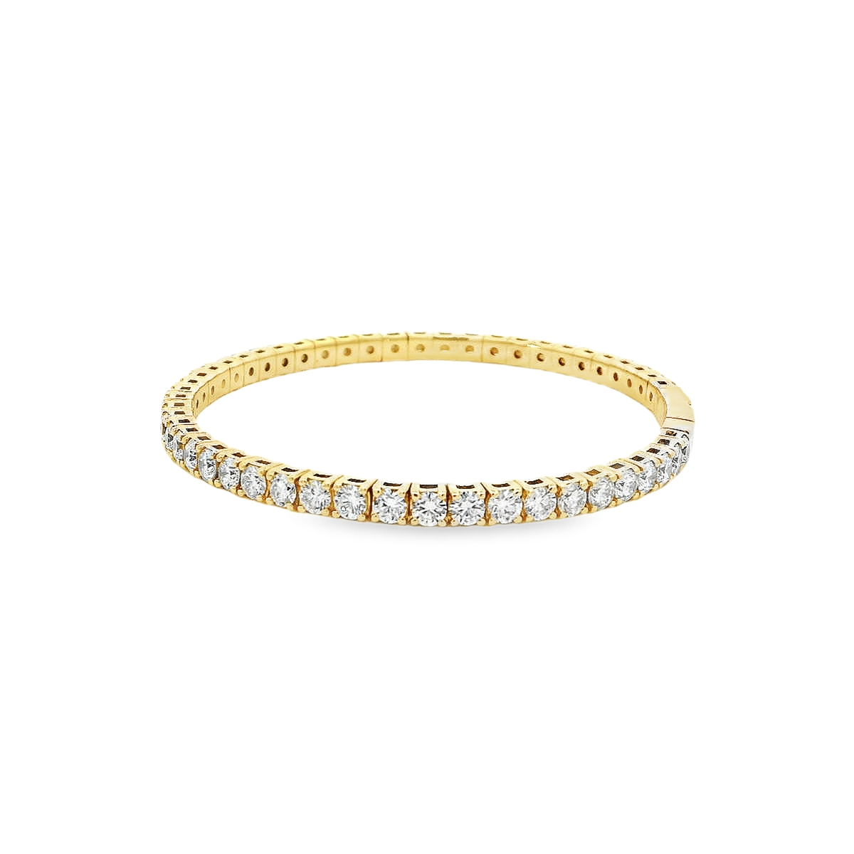 14K YG 6.15CT RD DIA LDS BANGLE VS/SI **LCD**