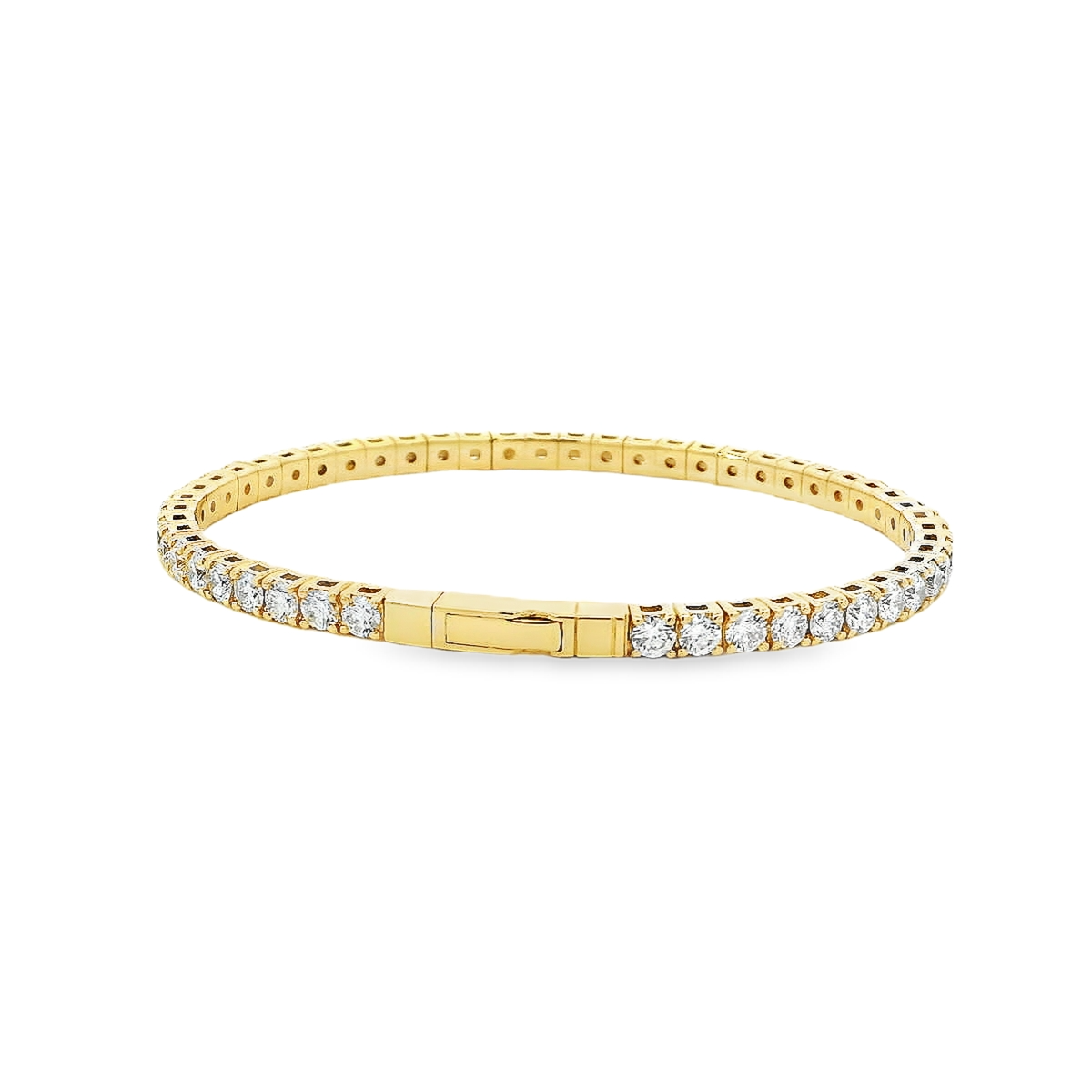 14K YG 6.15CT RD DIA LDS BANGLE VS/SI **LCD**