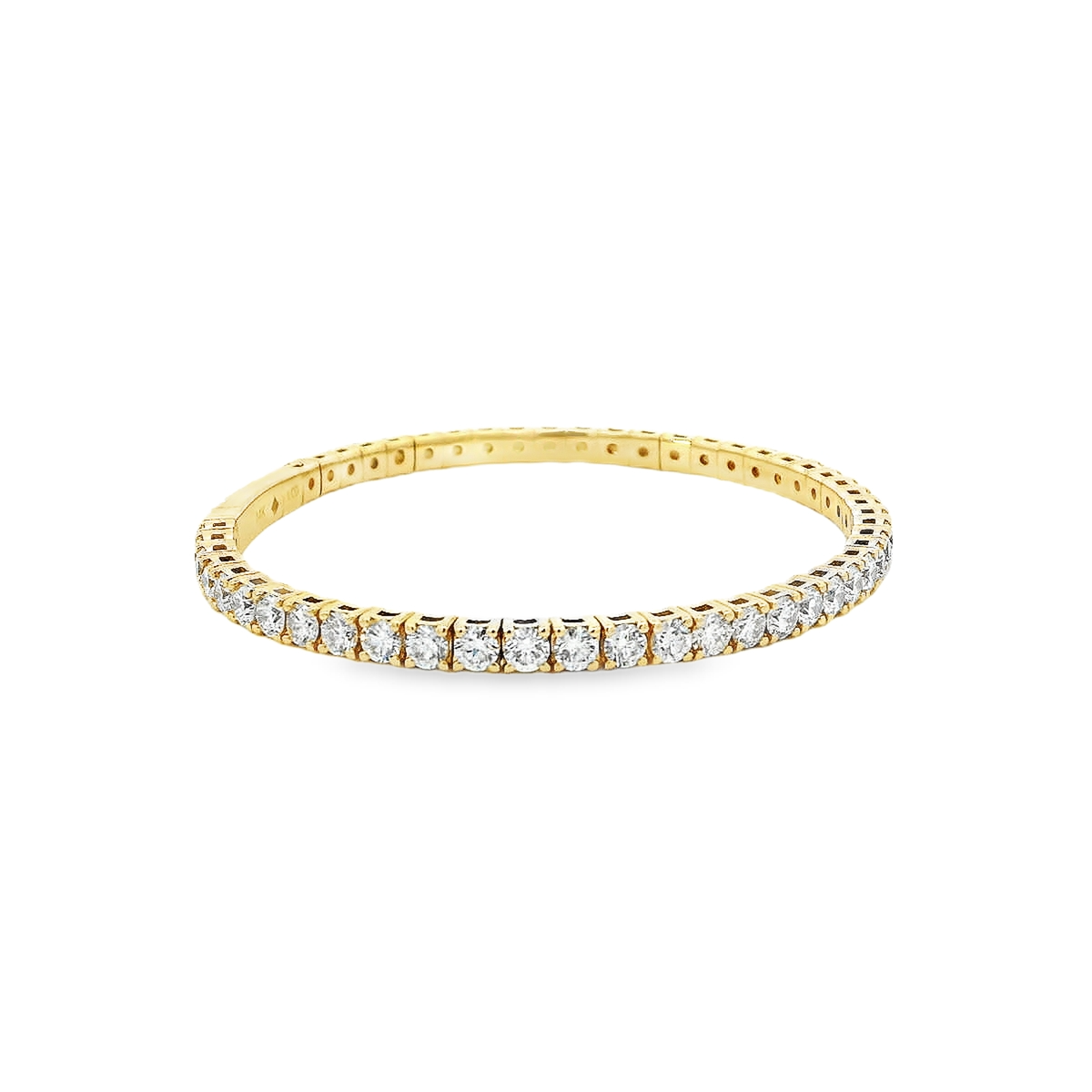14K YG 6.15CT RD DIA LDS BANGLE VS/SI **LCD**