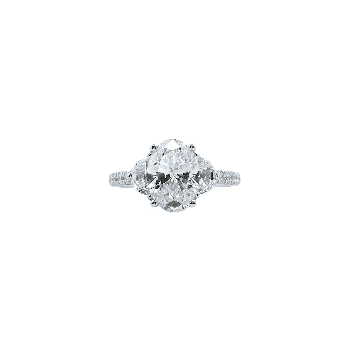 14K WG 3.00CT RD/OVAL/HM DIA LDS RINGS SI OVAL - 2CT **LCD**