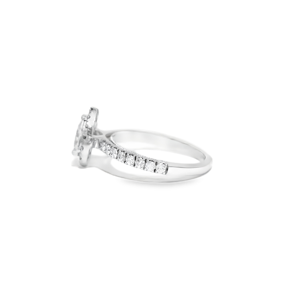 14K WG LDS 1/2CTR 1CTW PEAR NAT DIA ENG SZ 6