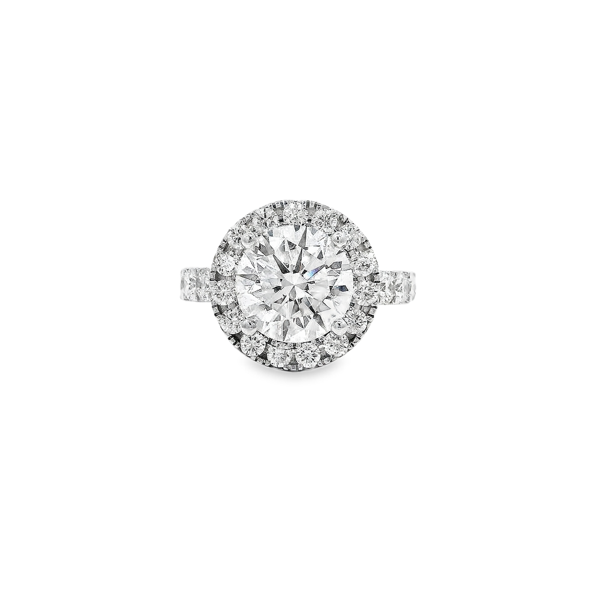 14K ROUND HALO 4.00CT CENTER 5. 00CTW VS1/EF