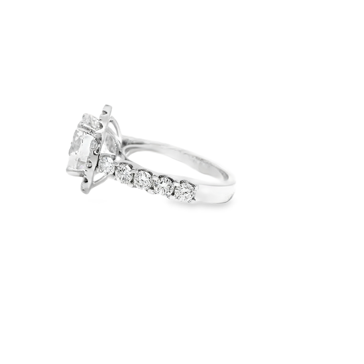 14K ROUND HALO 4.00CT CENTER 5. 00CTW VS1/EF