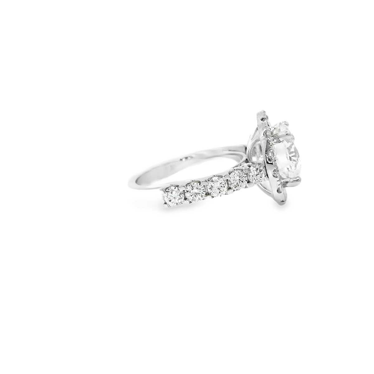 14K ROUND HALO 4.00CT CENTER 5. 00CTW VS1/EF
