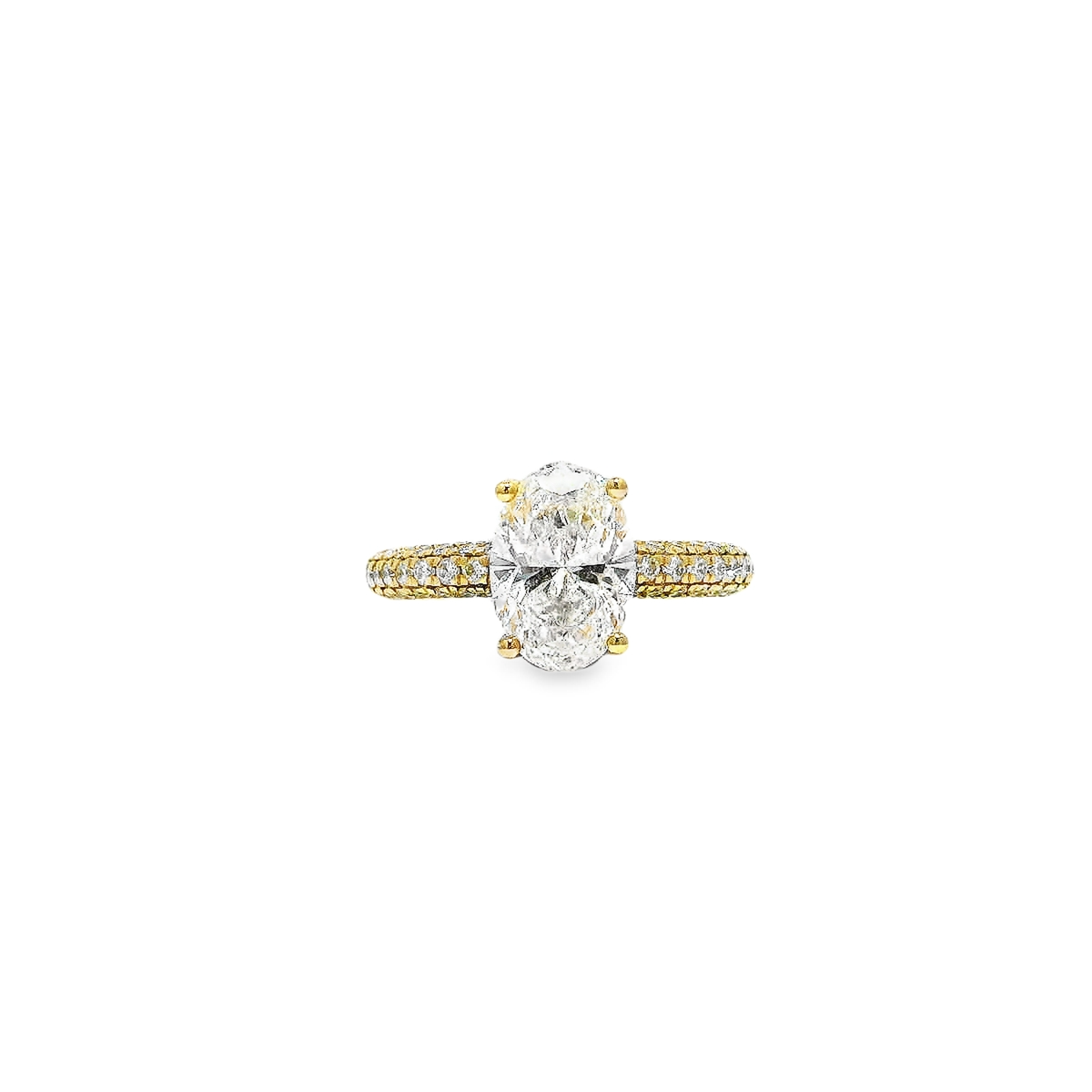 14K YG 2.75CT RD DIA LDS RINGS SI OVAL - 2CT **LCD**