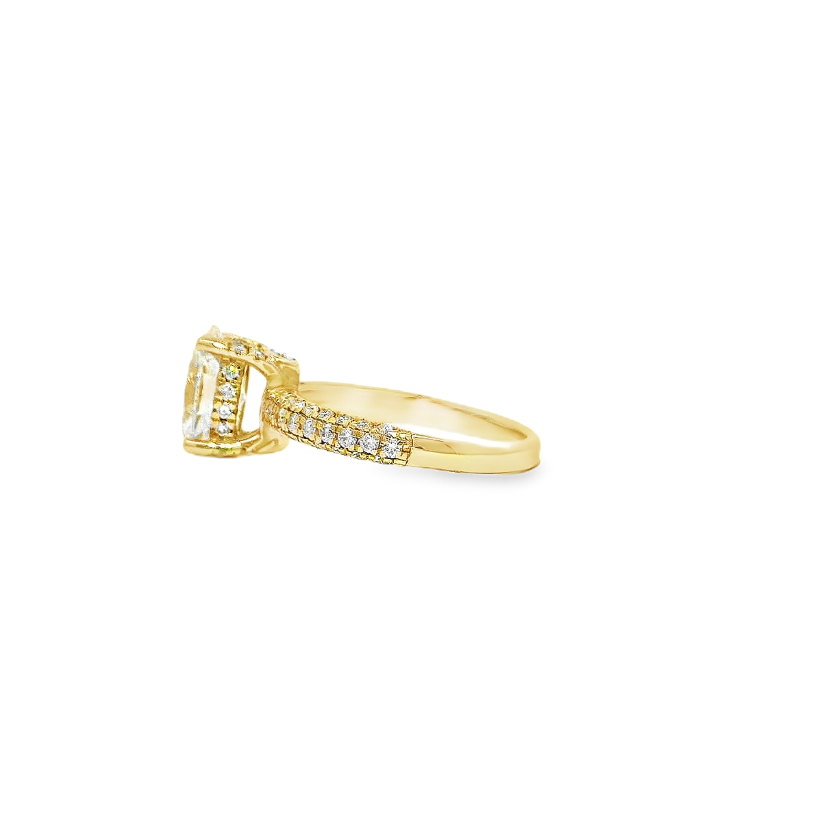 14K YG 2.75CT RD DIA LDS RINGS SI OVAL - 2CT **LCD**