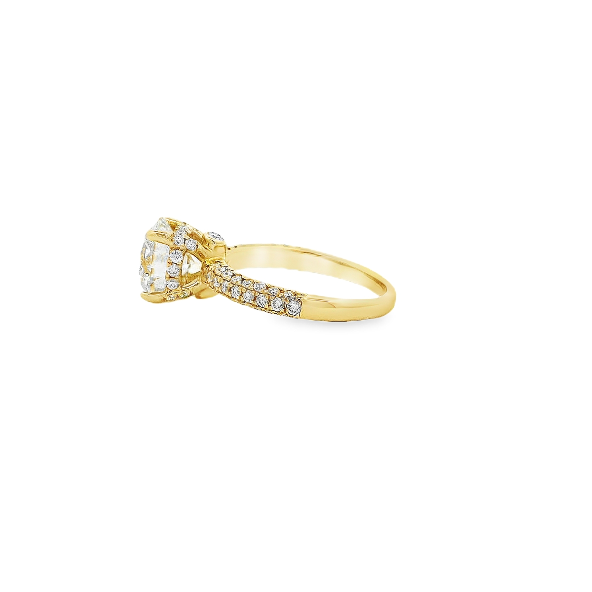 14K YG 3.75CT RD DIA LDS RINGS SI RD - 3CT **LCD**
