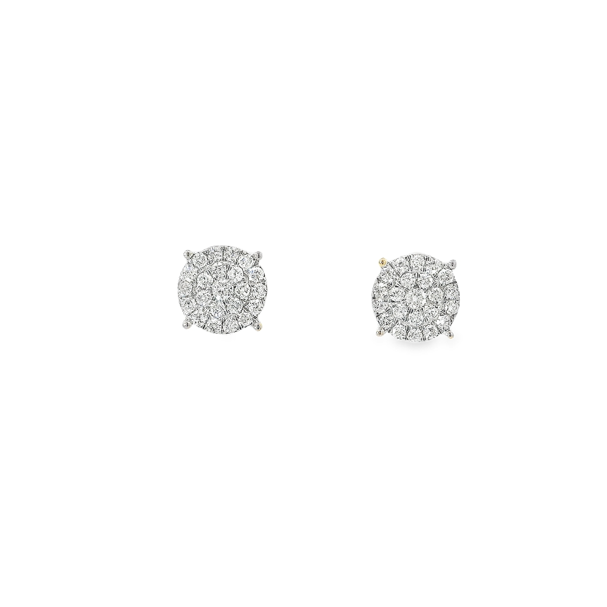 14KT 1/2CTW YG DIAMOND CLUSTER EARRINGS
