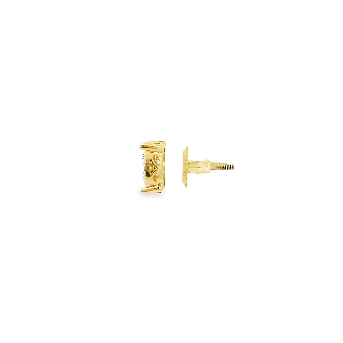 14KT 1/2CTW YG DIAMOND CLUSTER EARRINGS