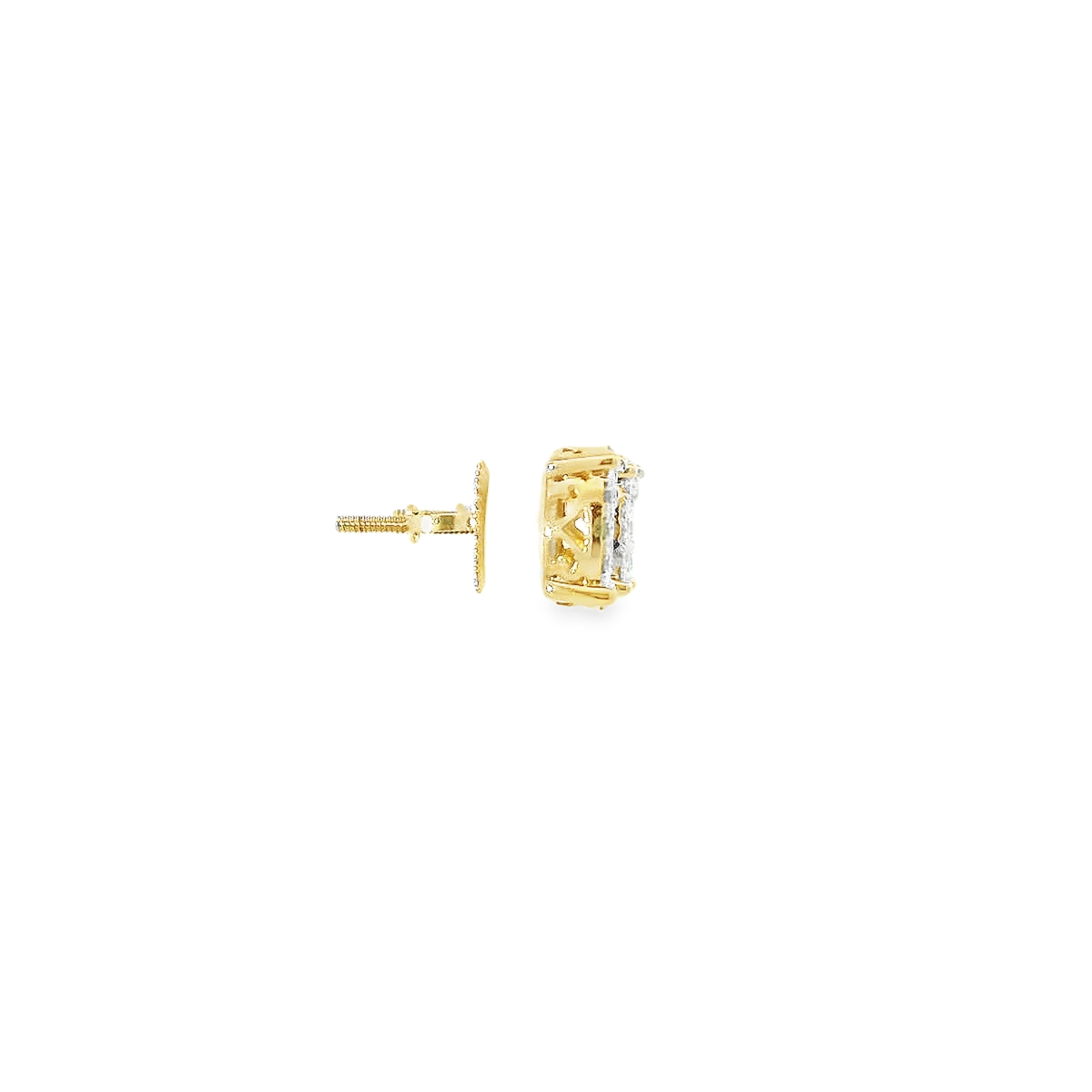 14KT 1/2CTW YG DIAMOND CLUSTER EARRINGS
