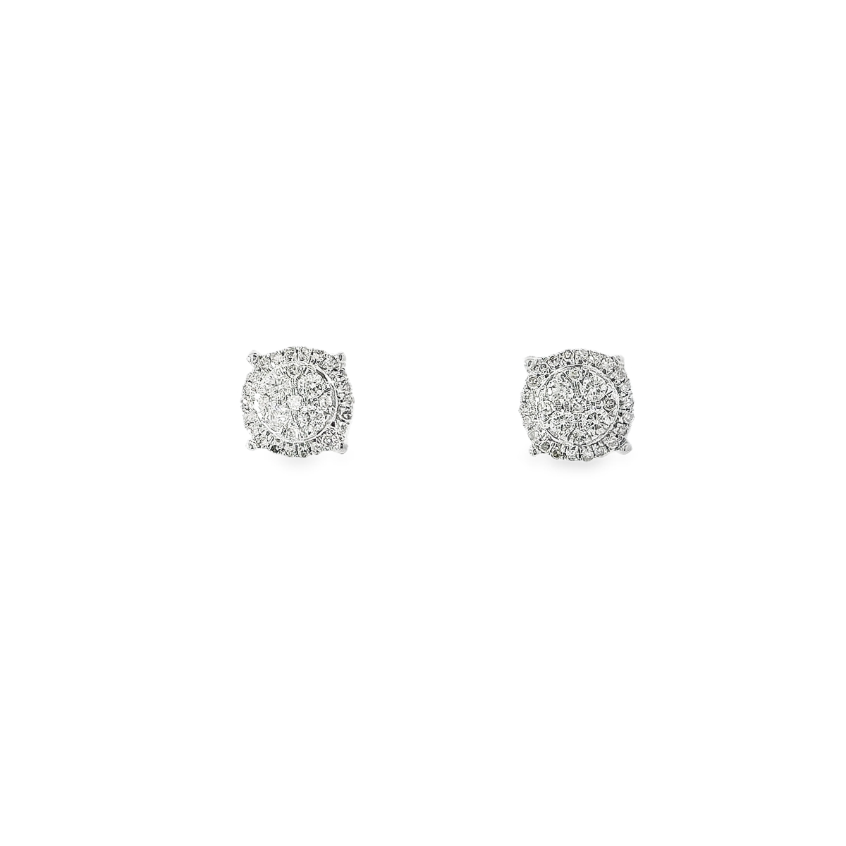 10KT WG 1/4CTW DIAMOND CLUSTER EARRINGS 162349