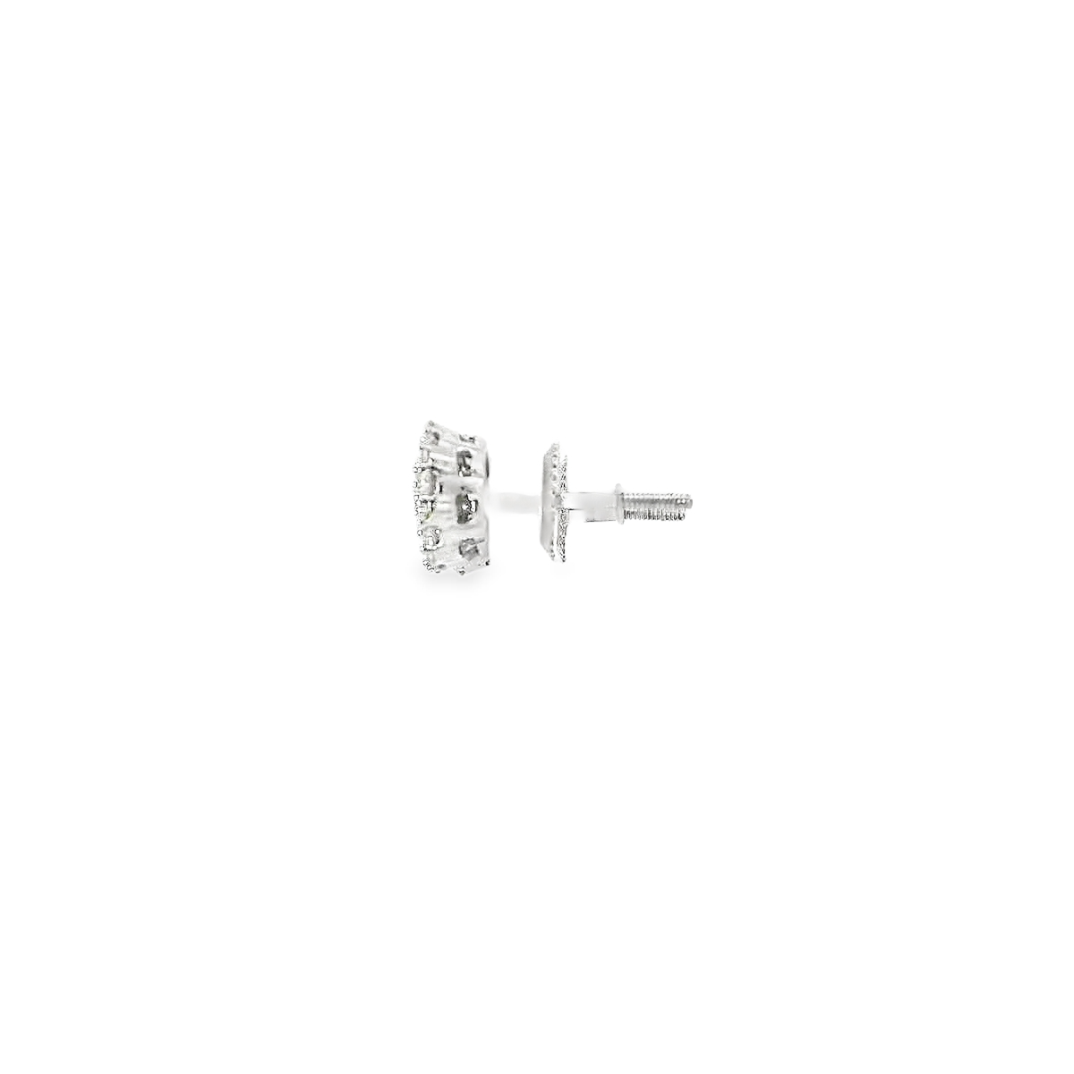14KT WG 5/8CTW DIAMOND CLUSTER EARRINGS