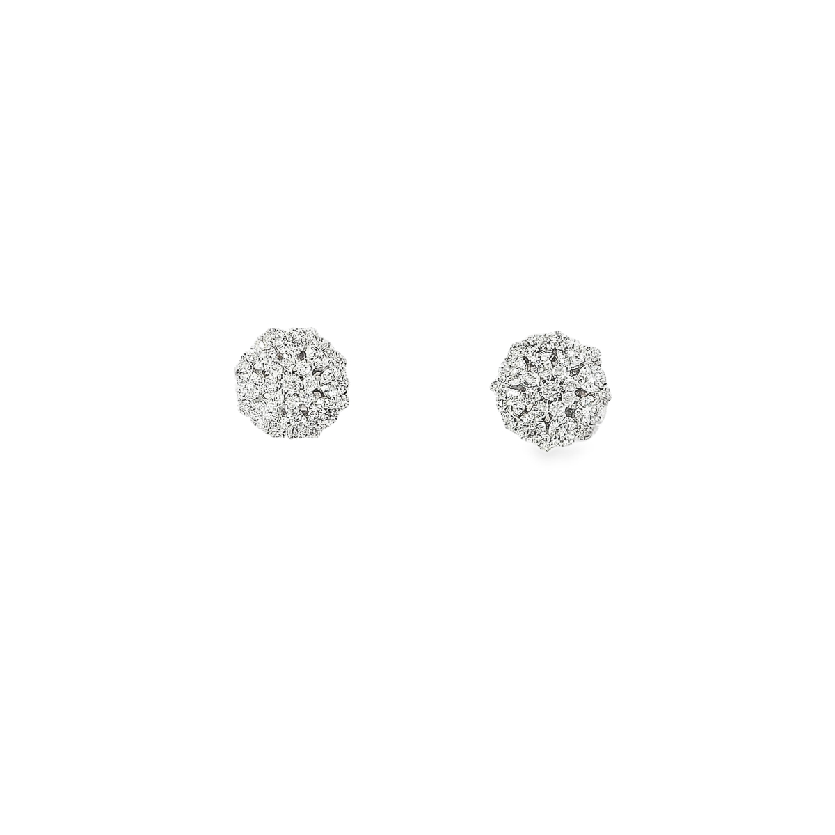 14KT YG 5/8CTW DIAMOND CLUSTER EARRING
