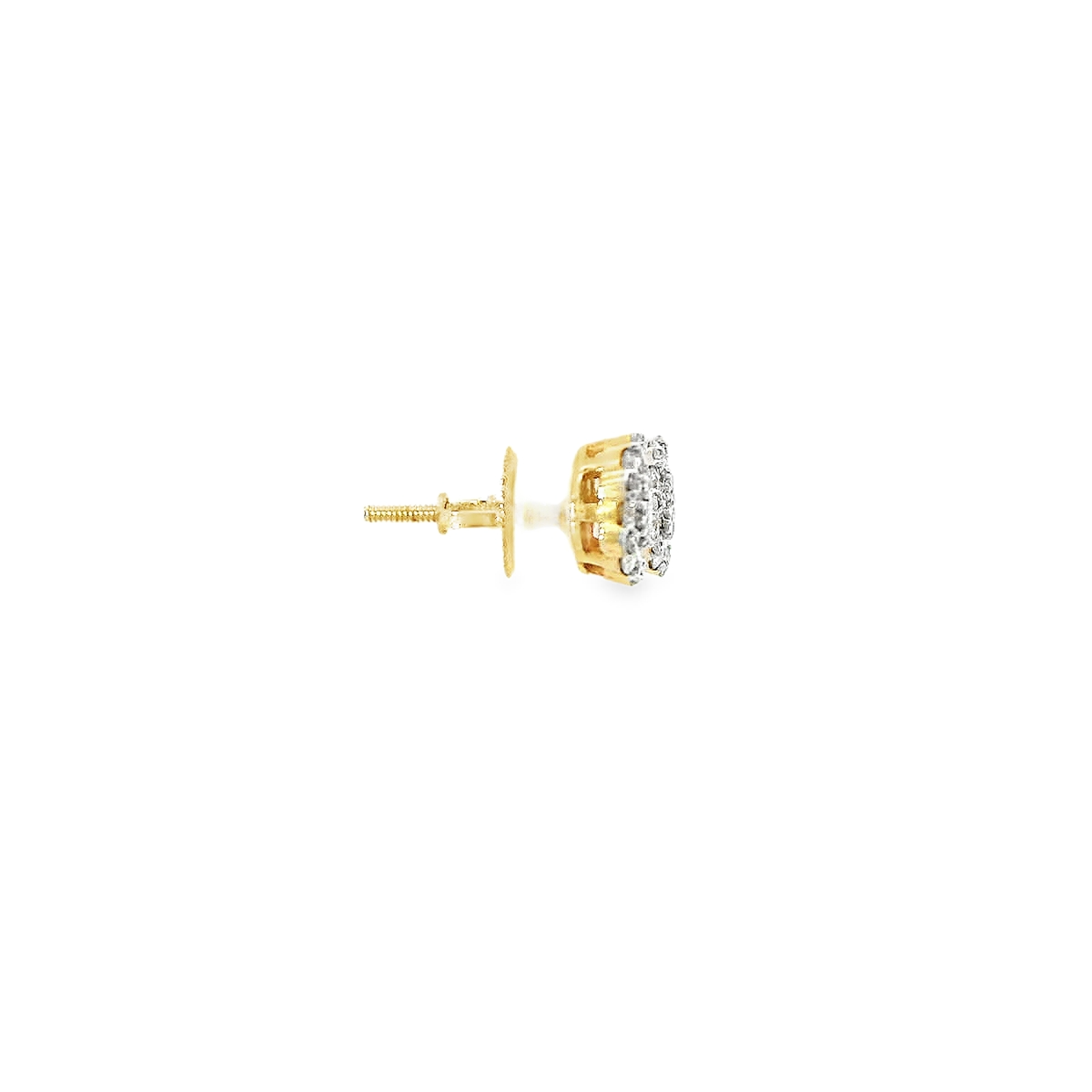 14KT YG 5/8CTW DIAMOND CLUSTER EARRING