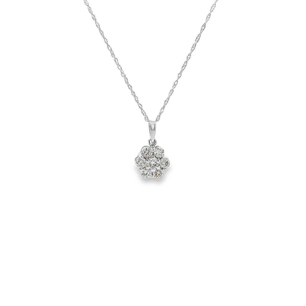 14K 0.75CTW DIA FLOWER PENDANT WG 82350 (Pendant)