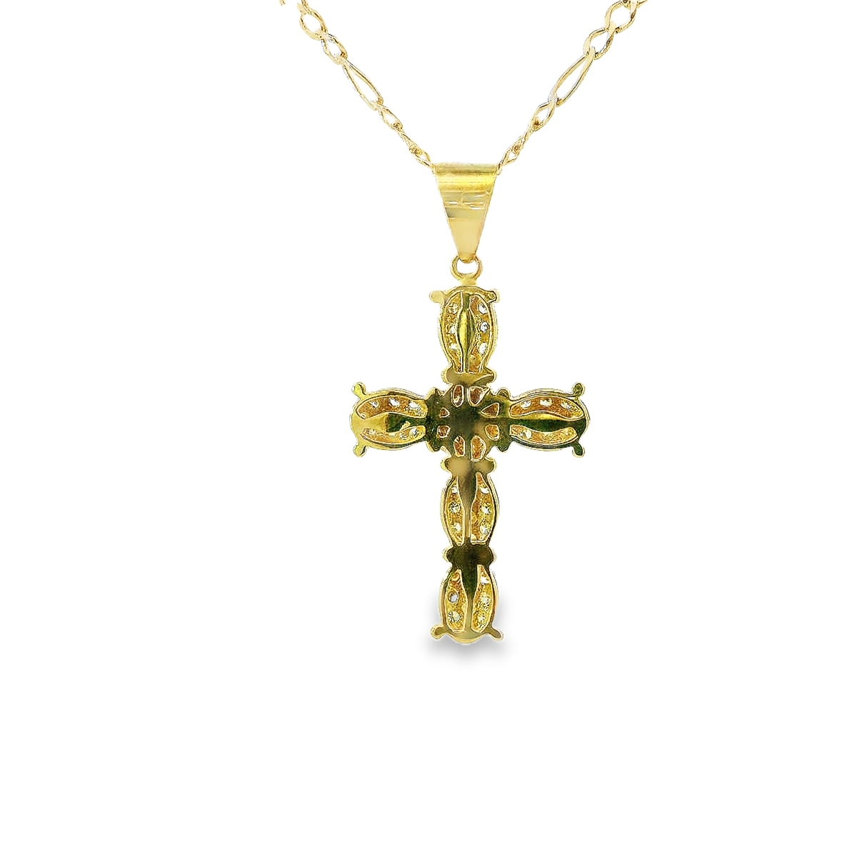 1OK 1.5CTW YG CROSS CLUSTER PENDANT (Pendant)