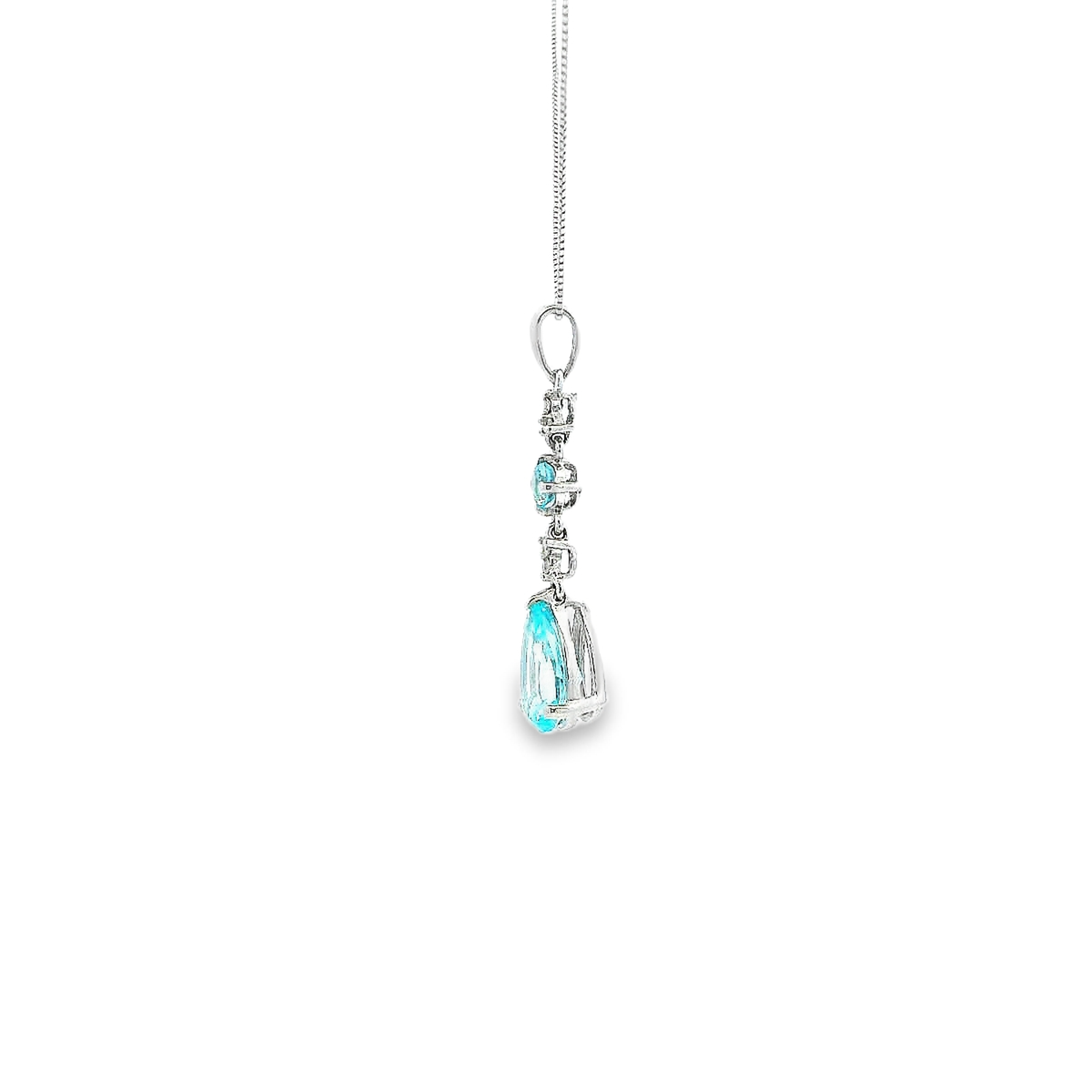 14K TOPAZ PENDANT & DIAMONDS 82150 (Pendant+Necklace)