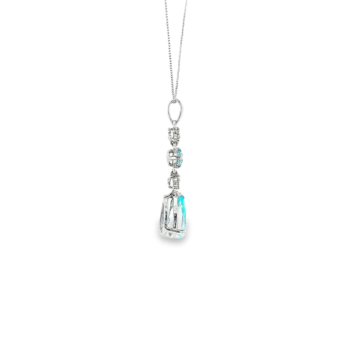 14K TOPAZ PENDANT & DIAMONDS 82150 (Pendant+Necklace)
