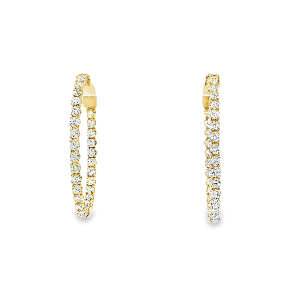 14K GOLD DIAMOND HOOPS 4.17CTW 822600