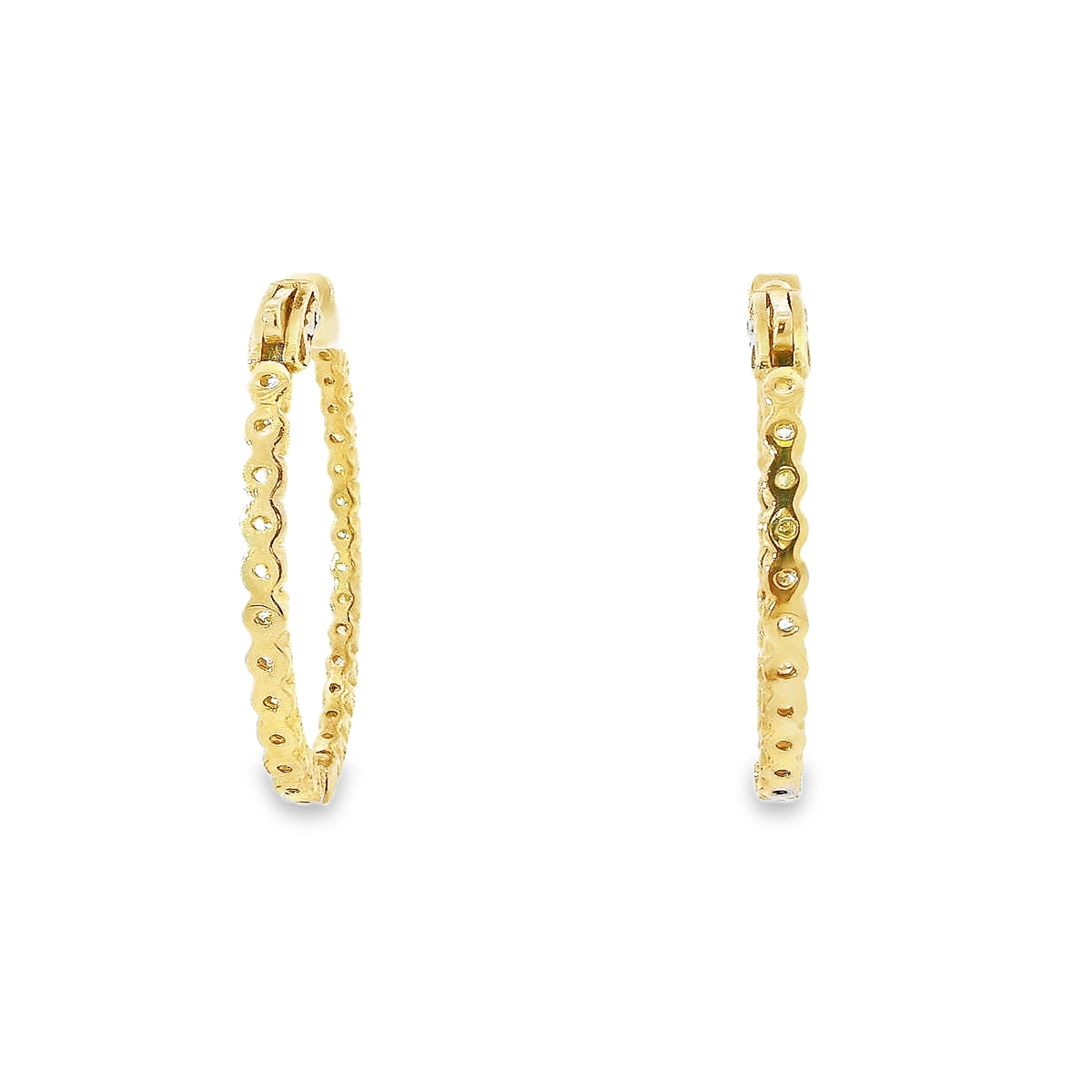 14K GOLD DIAMOND HOOPS 4.17CTW 822600
