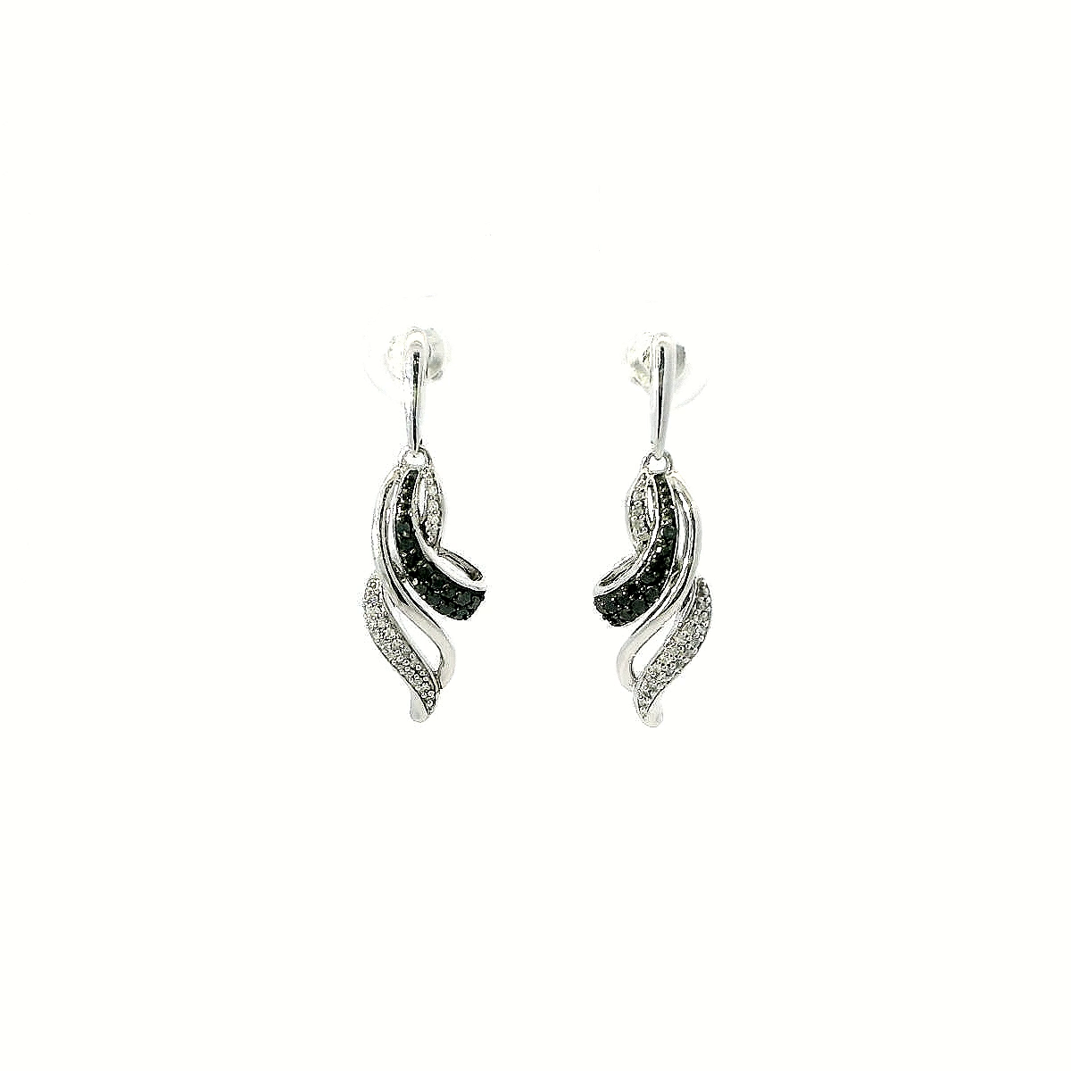 10K BLACK DIAMOND EARRINGS