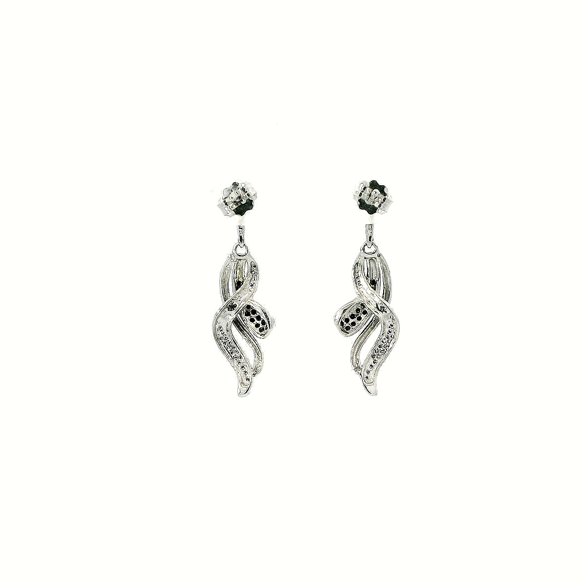10K BLACK DIAMOND EARRINGS