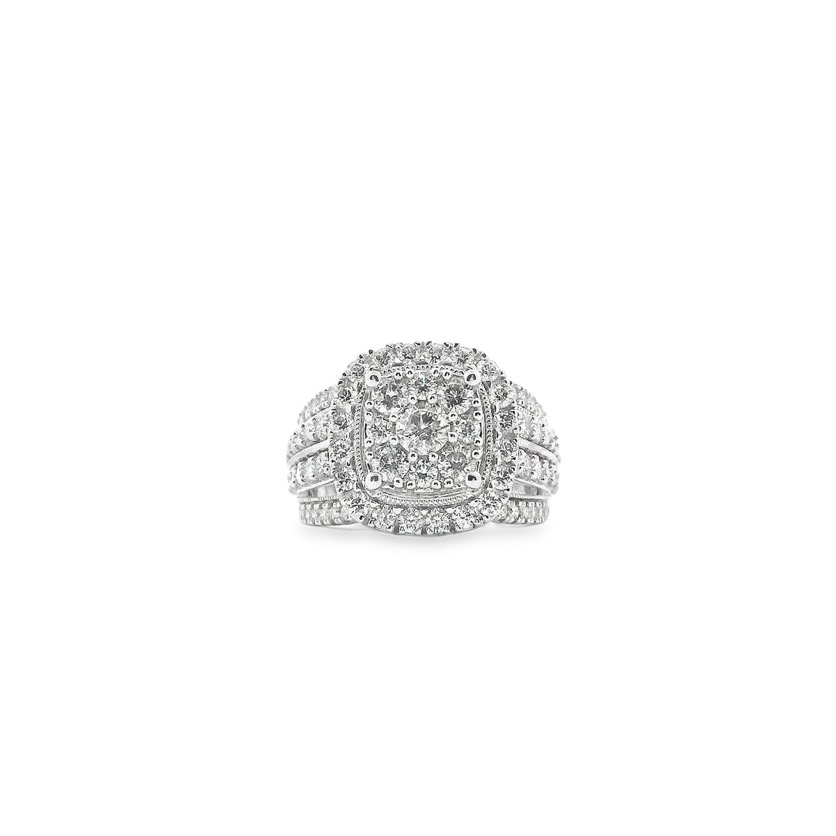 14K DIAMOND RING PAVE WITH HALO 2.00CTW