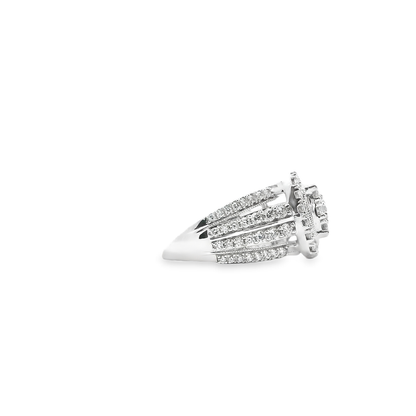 14K DIAMOND RING PAVE WITH HALO 2.00CTW