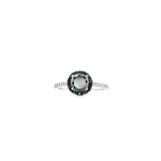 10K BLACK DIA RING 1.08CTW/0. 58CTR 82500