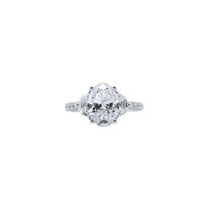 14K WG 3.00CT RD/OVAL/HM DIA LDS RINGS SI OVAL - 2CT **LCD**