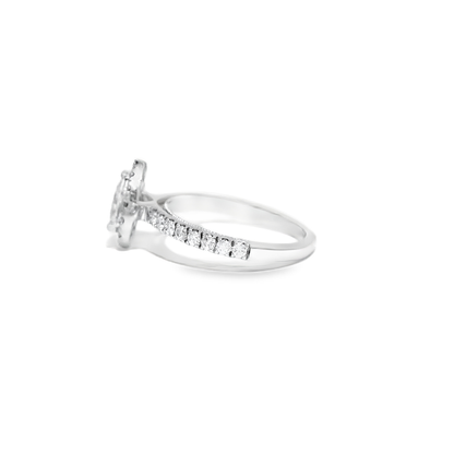 14K WG LDS 1/2CTR 1CTW PEAR NAT DIA ENG SZ 6