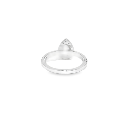 14K WG LDS 1/2CTR 1CTW PEAR NAT DIA ENG SZ 6