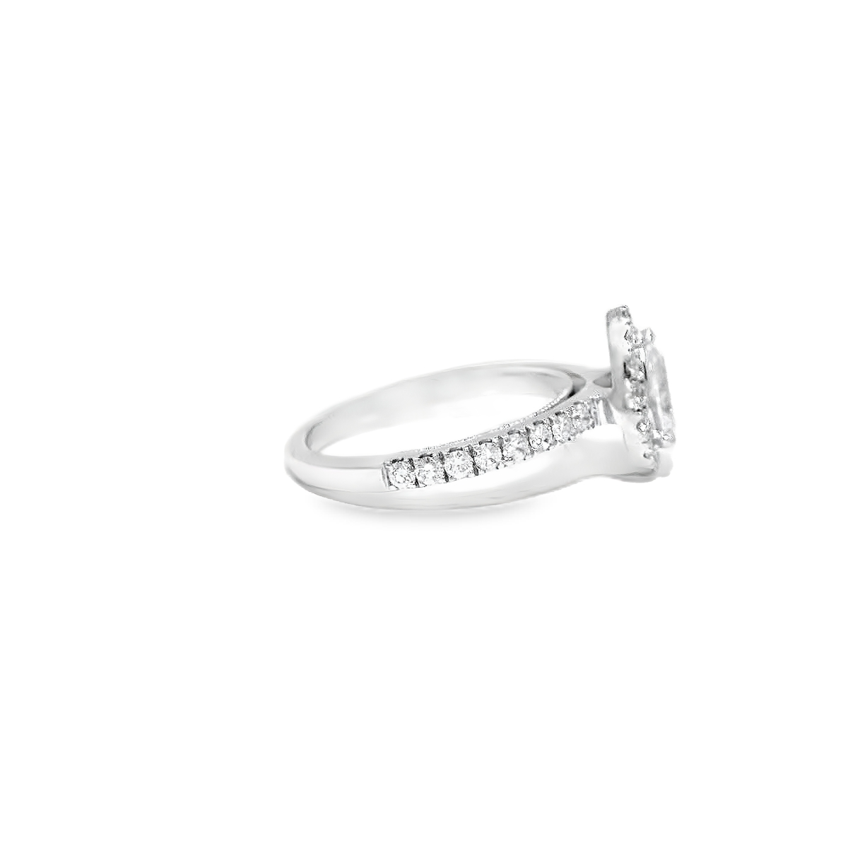 14K WG LDS 1/2CTR 1CTW PEAR NAT DIA ENG SZ 6