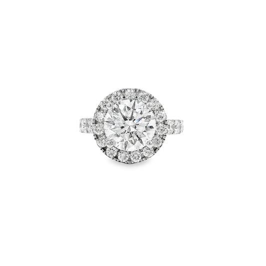 14K ROUND HALO 4.00CT CENTER 5. 00CTW VS1/EF