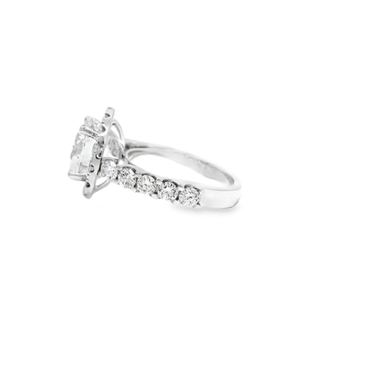 14K ROUND HALO 4.00CT CENTER 5. 00CTW VS1/EF
