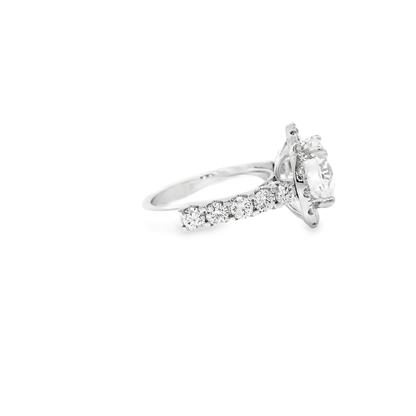 14K ROUND HALO 4.00CT CENTER 5. 00CTW VS1/EF