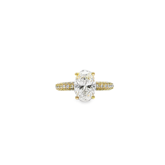 14K YG 2.75CT RD DIA LDS RINGS SI OVAL - 2CT **LCD**