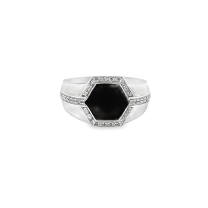 10K BLACK ONYX RING 0.20CTW 82400
