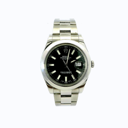 Elegant Rolex Watch with Black Dial