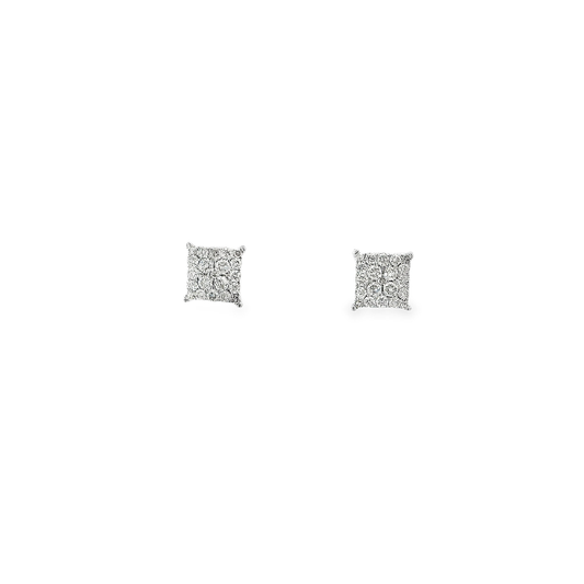 14K WG 1/2CTW DIAMOND CLUSTER EARRINGS 162361