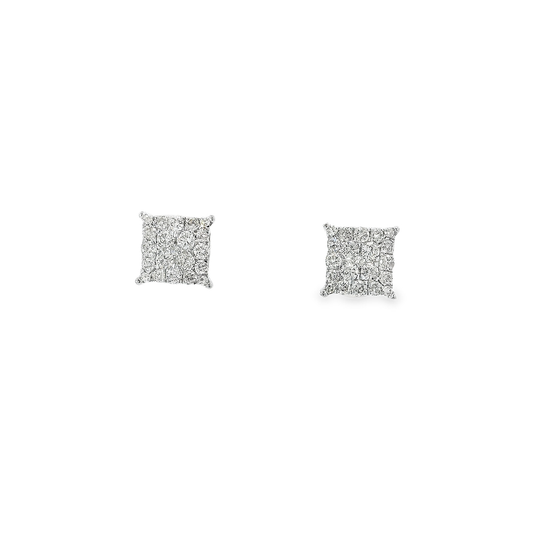 10KT WG 1/2CTW DIAMOND CLUSTER EARRINGS 162363