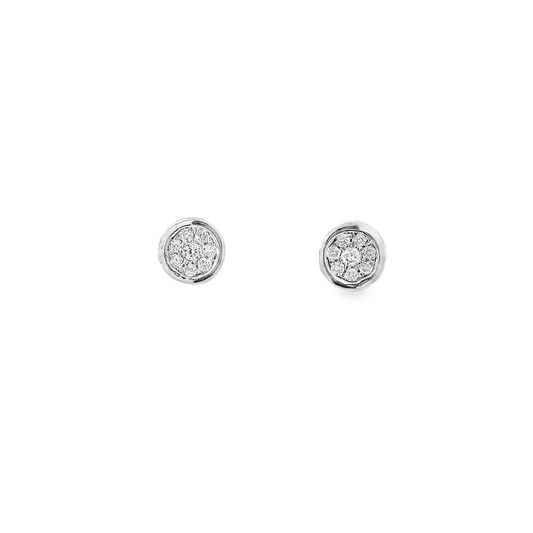 14KT WG 1/4CTW DIAMOND CLUSTER EARRINGS 119164