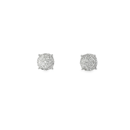 10KT WG 1/4CTW DIAMOND CLUSTER EARRINGS 162349