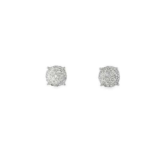 10KT WG 1/4CTW DIAMOND CLUSTER EARRINGS 162349