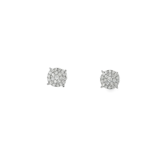 10KT WG 1/4CTW DIA CLUSTER EARRING 113152