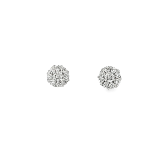 14KT YG 5/8CTW DIAMOND CLUSTER EARRING
