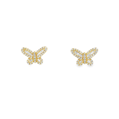 14K BUTERFLY STUDS 1.35CTW VVS/EF 82900
