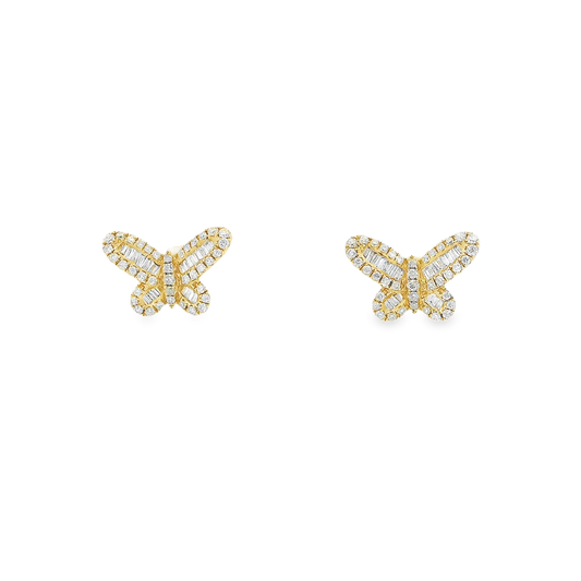 14K BUTERFLY STUDS 1.35CTW VVS/EF 82900