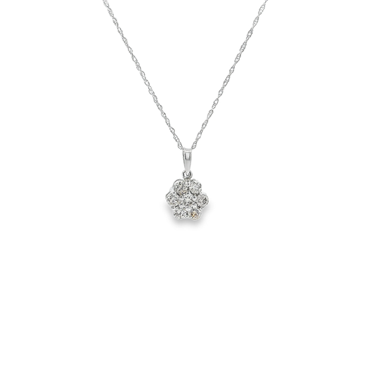 14K 0.75CTW DIA FLOWER PENDANT WG 82350 (Pendant)